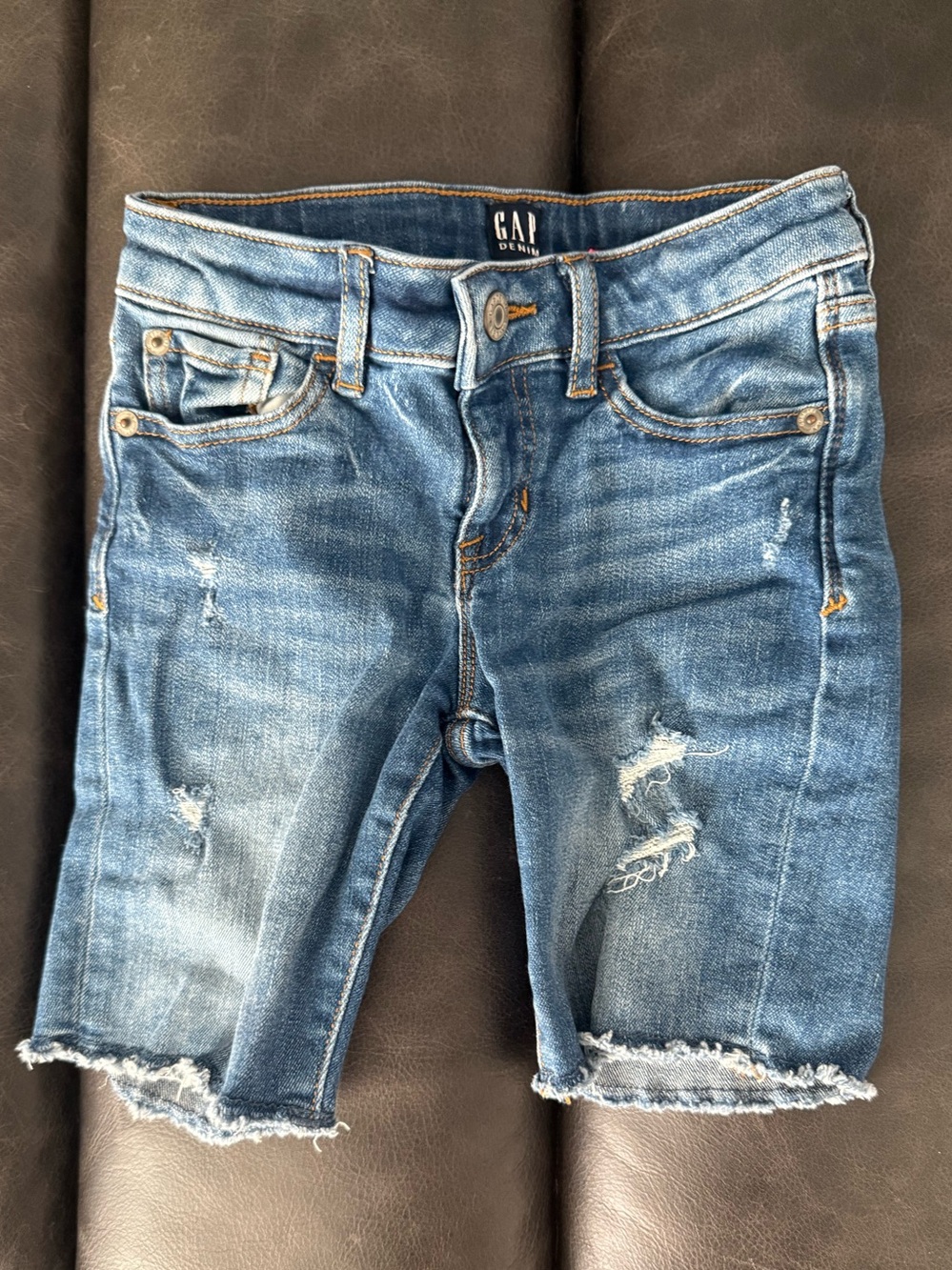 GAP Kids Distressed Bermuda Denim Shorts